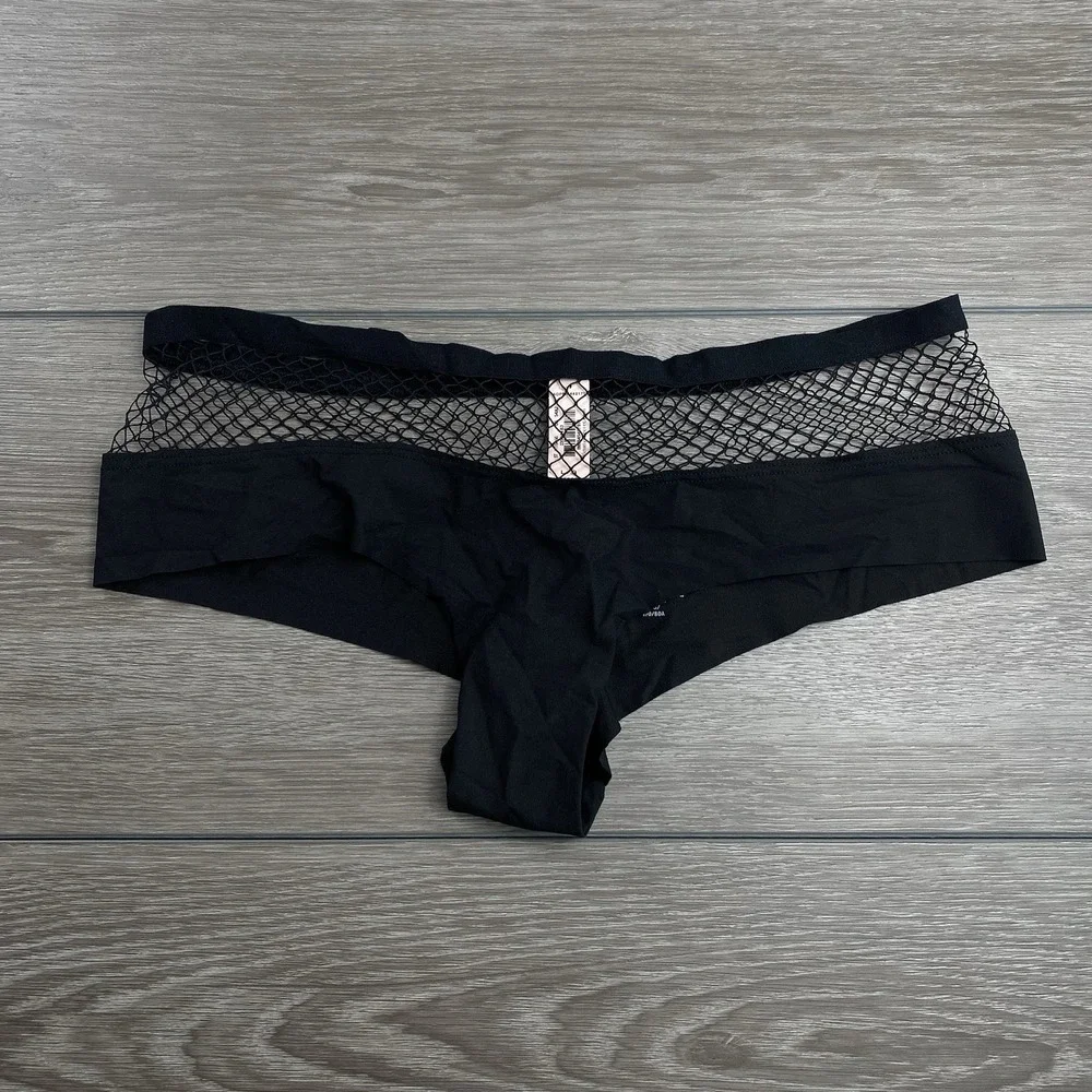 Victoria's Secret‎ Women's Cheeky Fishnet Underwear Black Large New